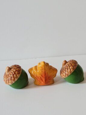 Mini Acorns and Leaf Salt and Pepper Shakers